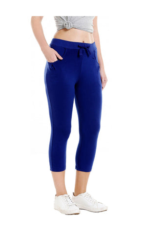 Bodyactive Women Royal Blue Capris-LC1-RBL