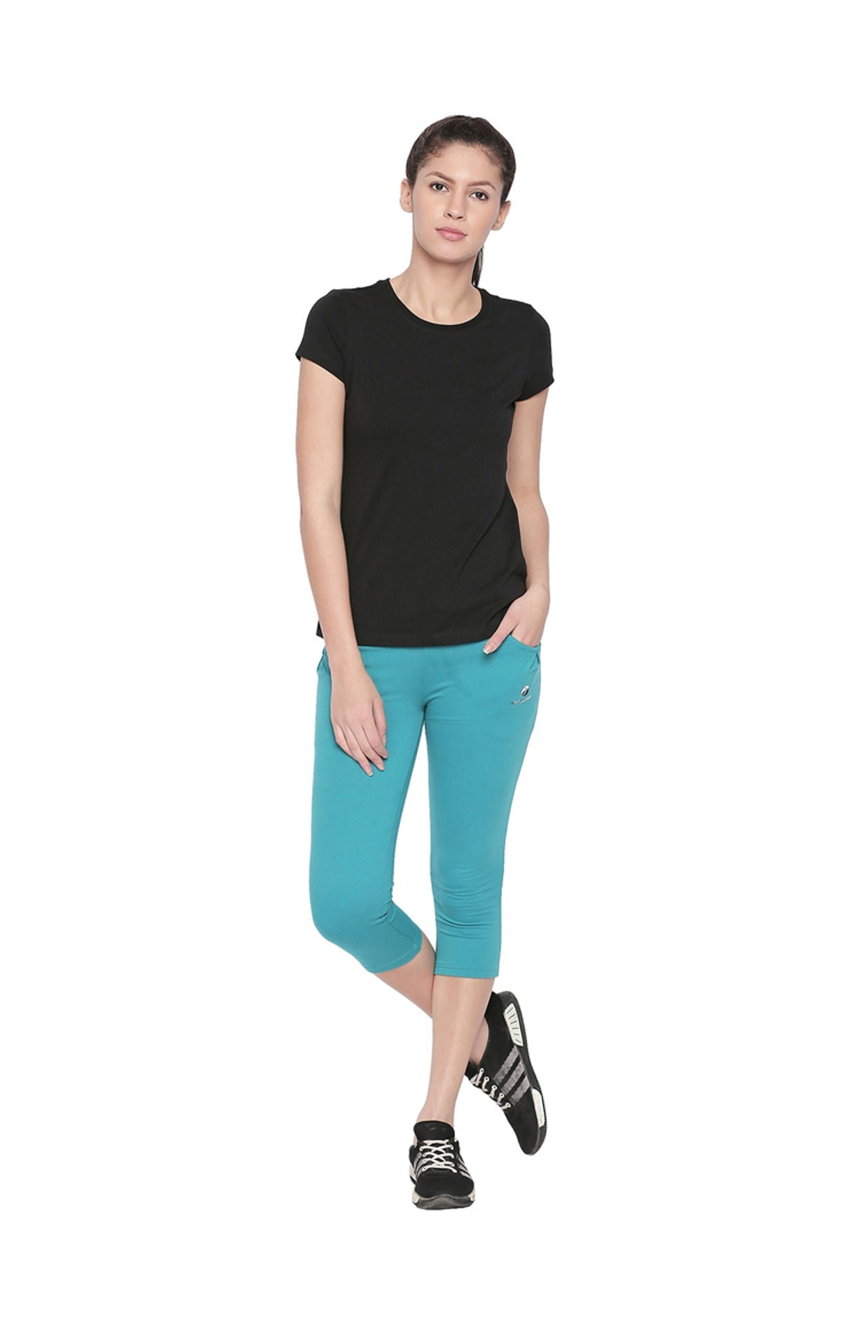 Bodyactive Women Turquoise Capris-LC1-Turquoise