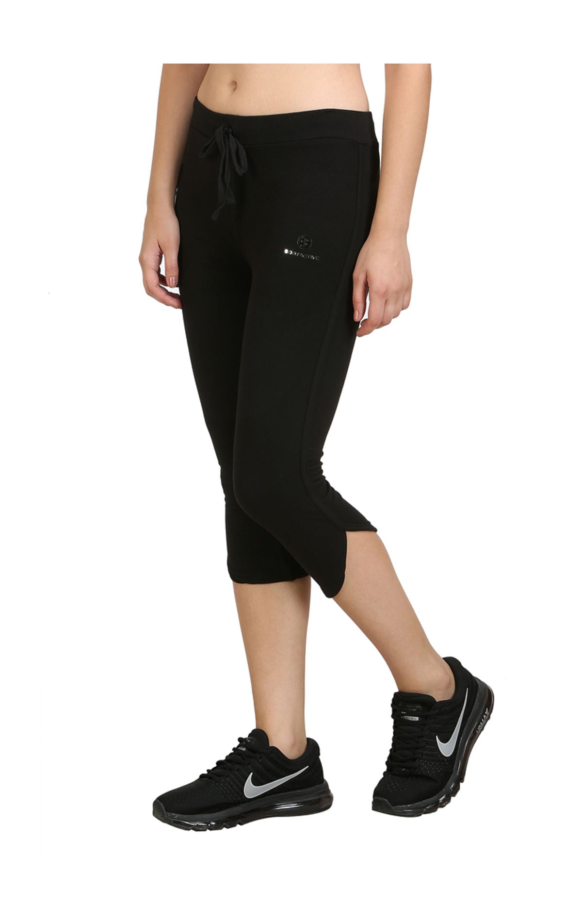 Bodyactive Women Black Capris-LC2-BLK