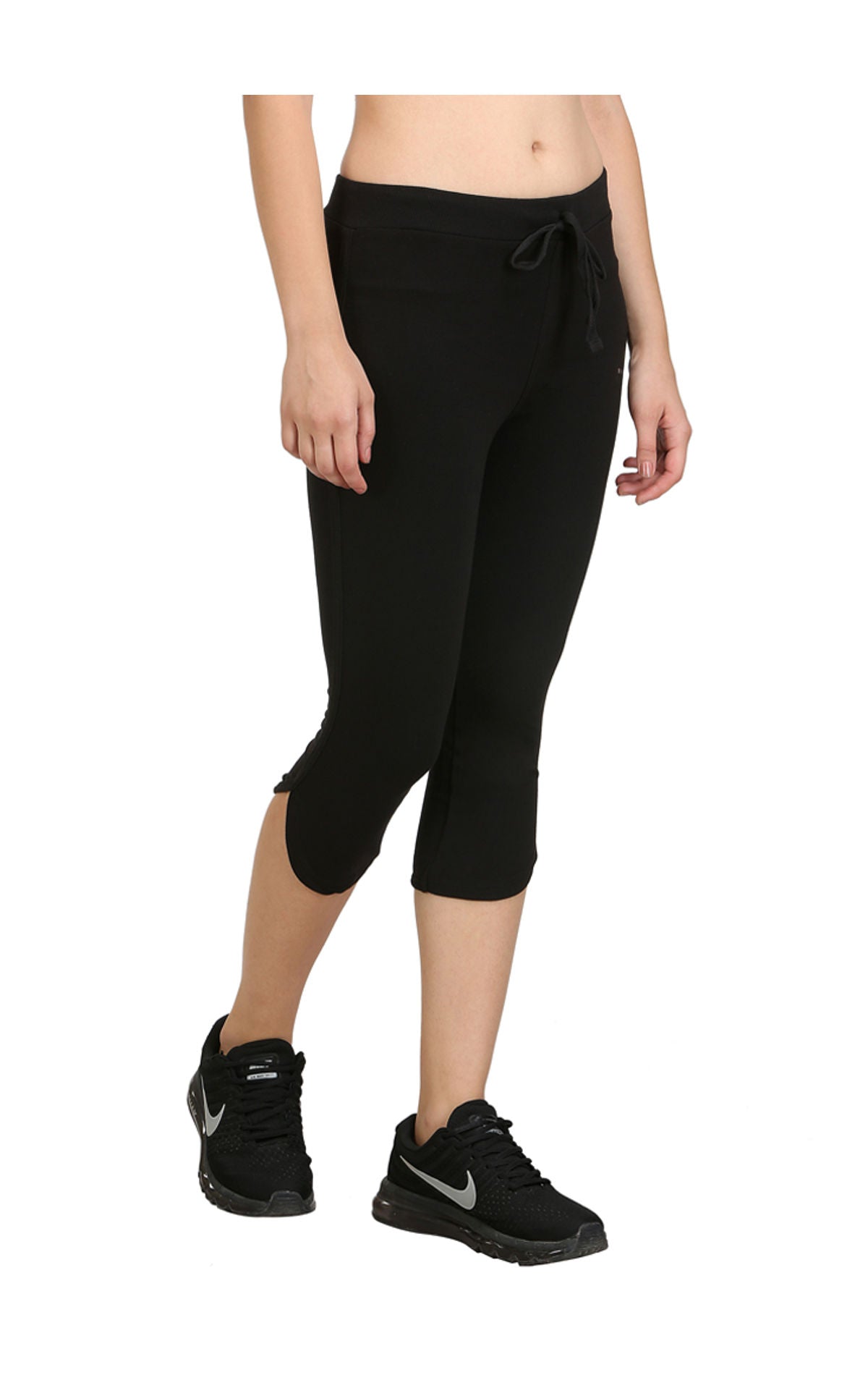 Bodyactive Women Black Capris-LC2-BLK