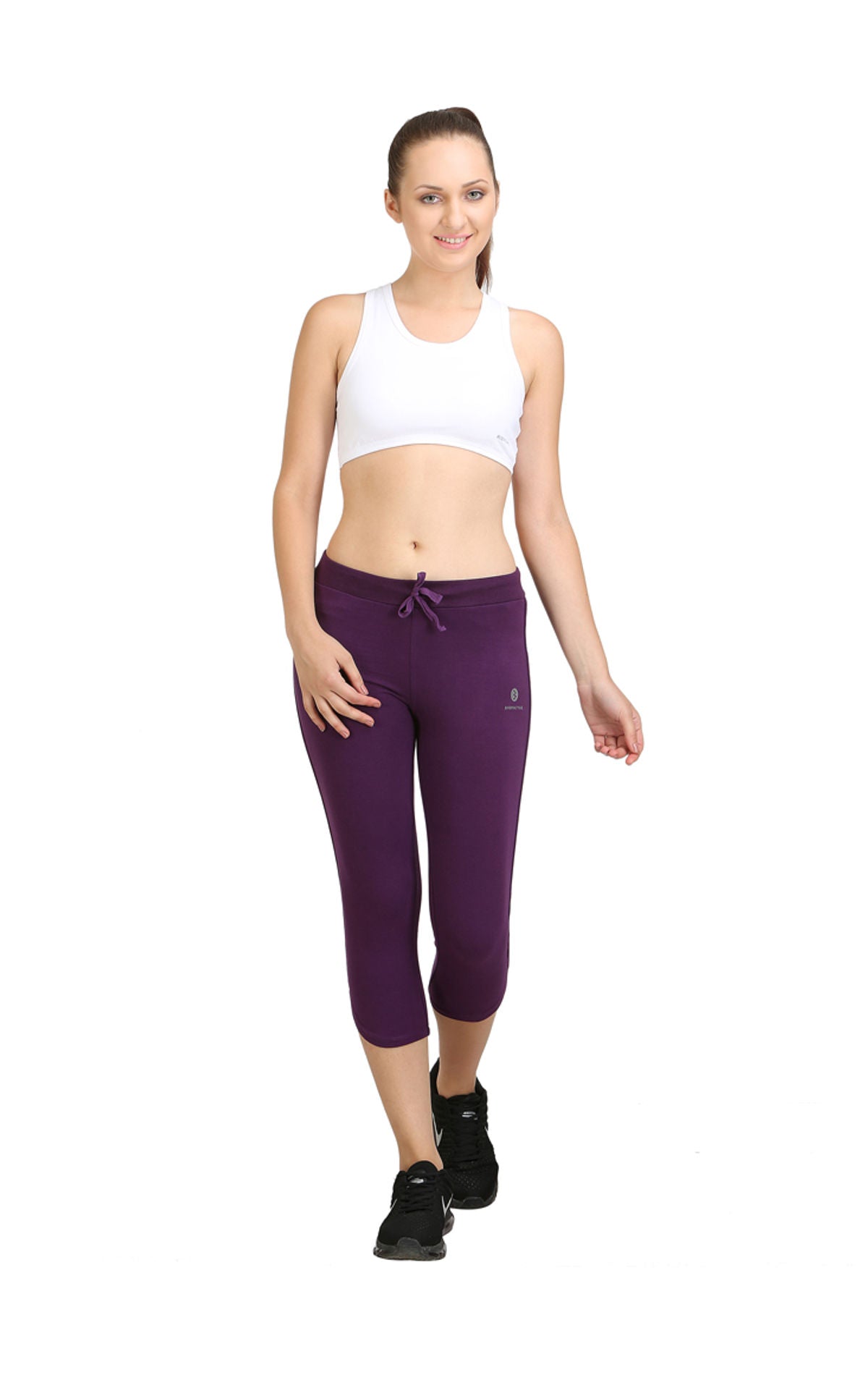 Bodyactive Women Dark Purple Capris-LC2-DPU