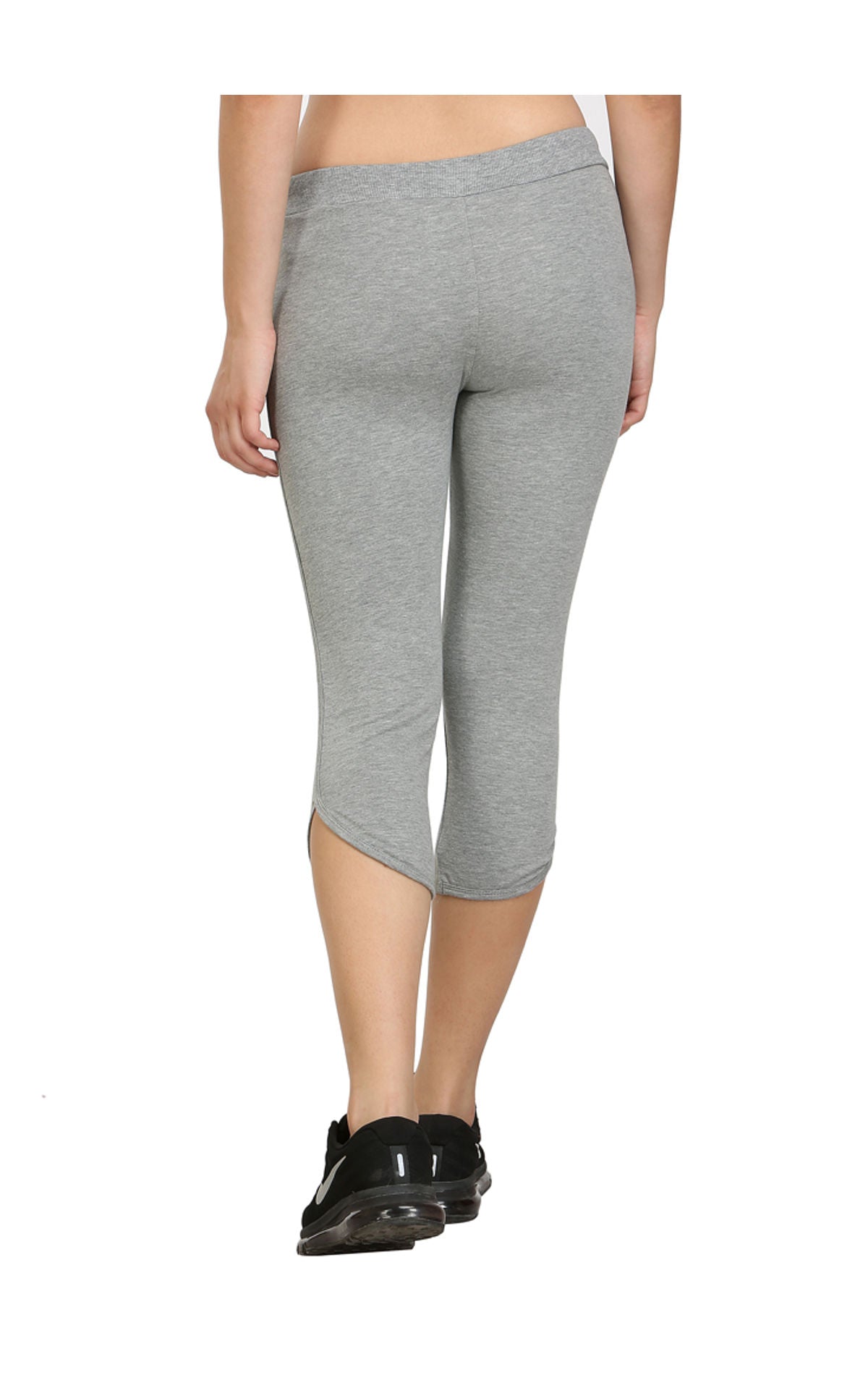 Bodyactive Women Grey Melange Capris-LC2-GRML