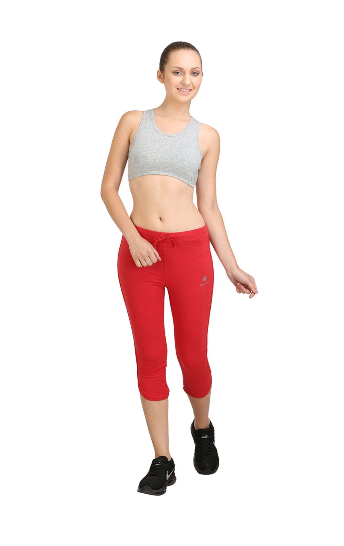 Bodyactive Women Red Capris-LC2-RED