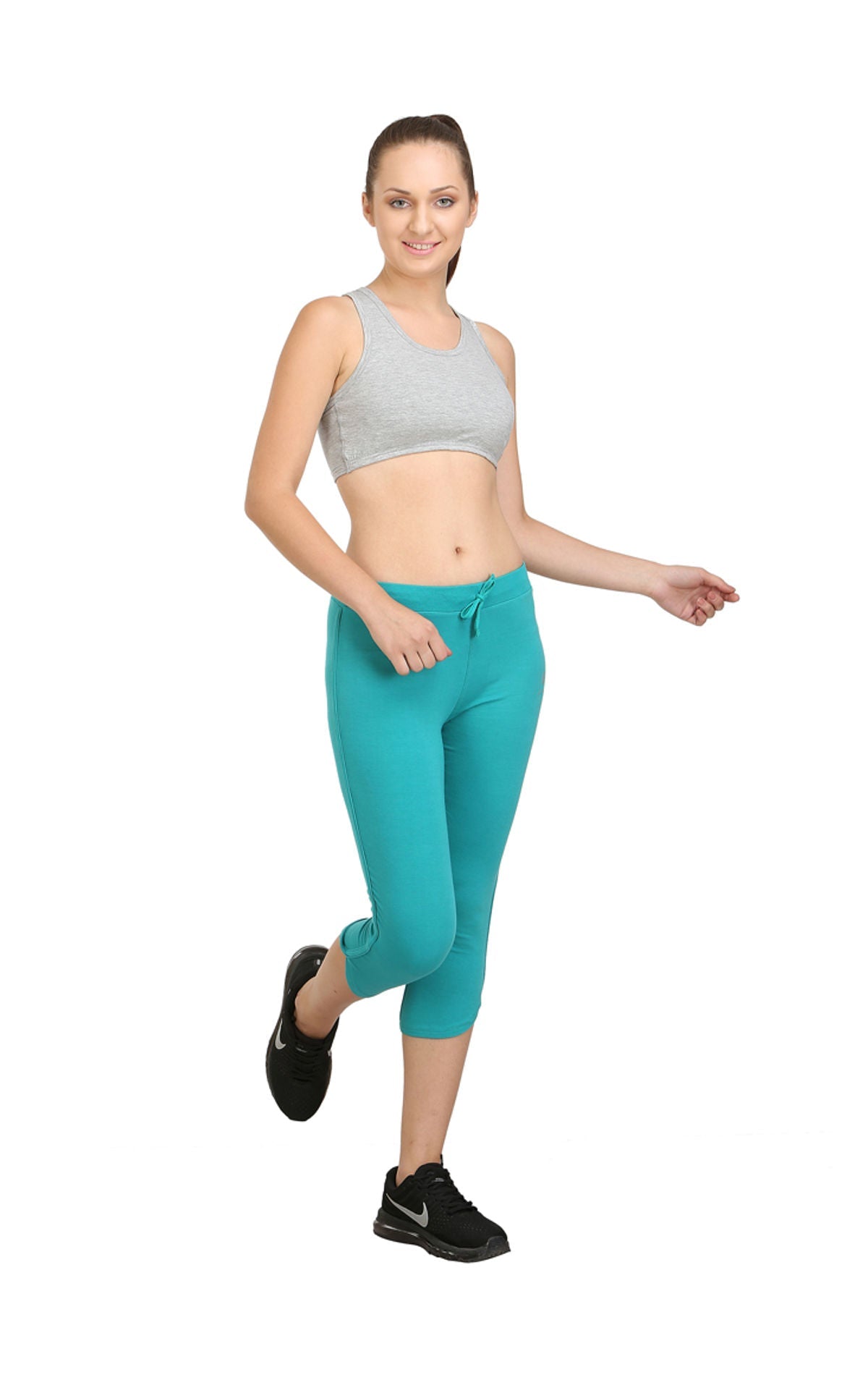 Bodyactive Women Turquoise Capris-LC2-TURQ