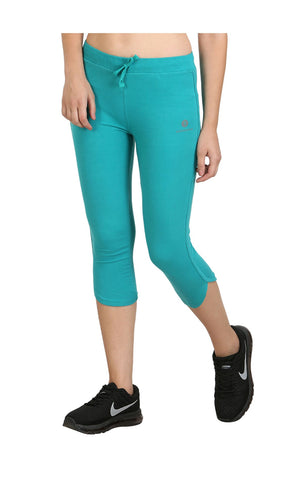 Bodyactive Women Turquoise Capris-LC2-TURQ