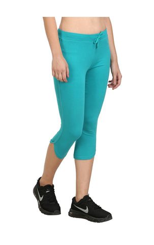 Bodyactive Women Turquoise Capris-LC2-TURQ