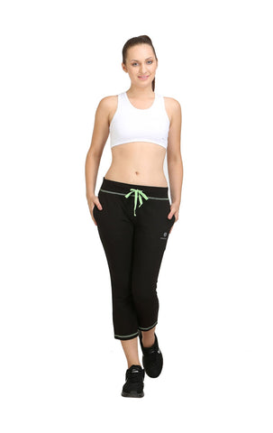 Bodyactive Women Black Capris-LC3-BLK