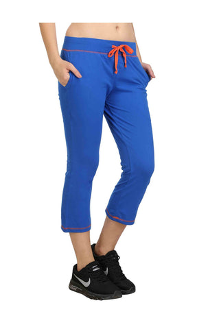 Bodyactive Women Royal Blue Capris-LC3-RBL