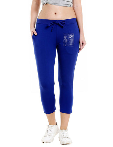 Bodyactive Women Royal Blue Capris-LC5-RBL