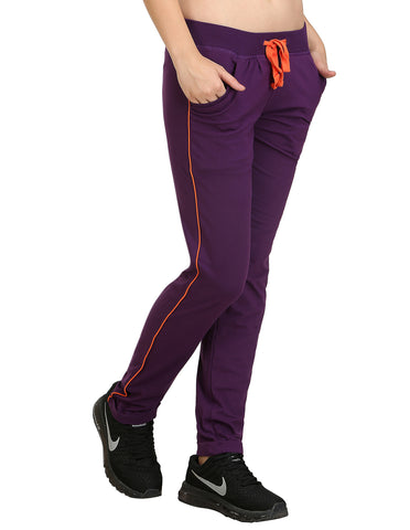 Bodyactive Women Dark Purple Trackpant-LL1-DPU