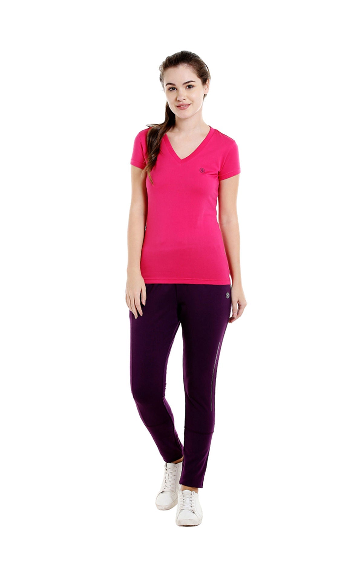 Bodyactive Women Zipper Trackpant in Dark Purple Colour-LL11-DPU