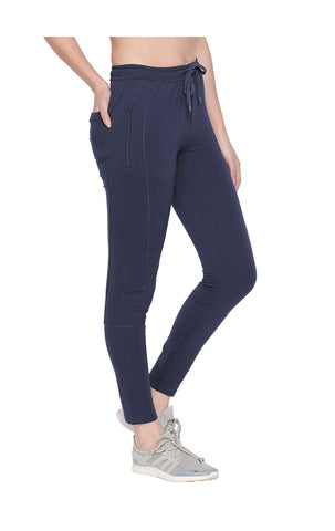 Bodyactive Women Zipper Trackpant-LL11-NAVY