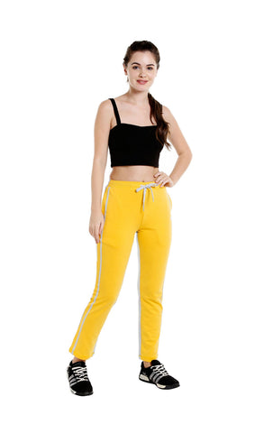 Bodyactive Women Fashion Trackpant in Yellow Colour-LL12-YEL