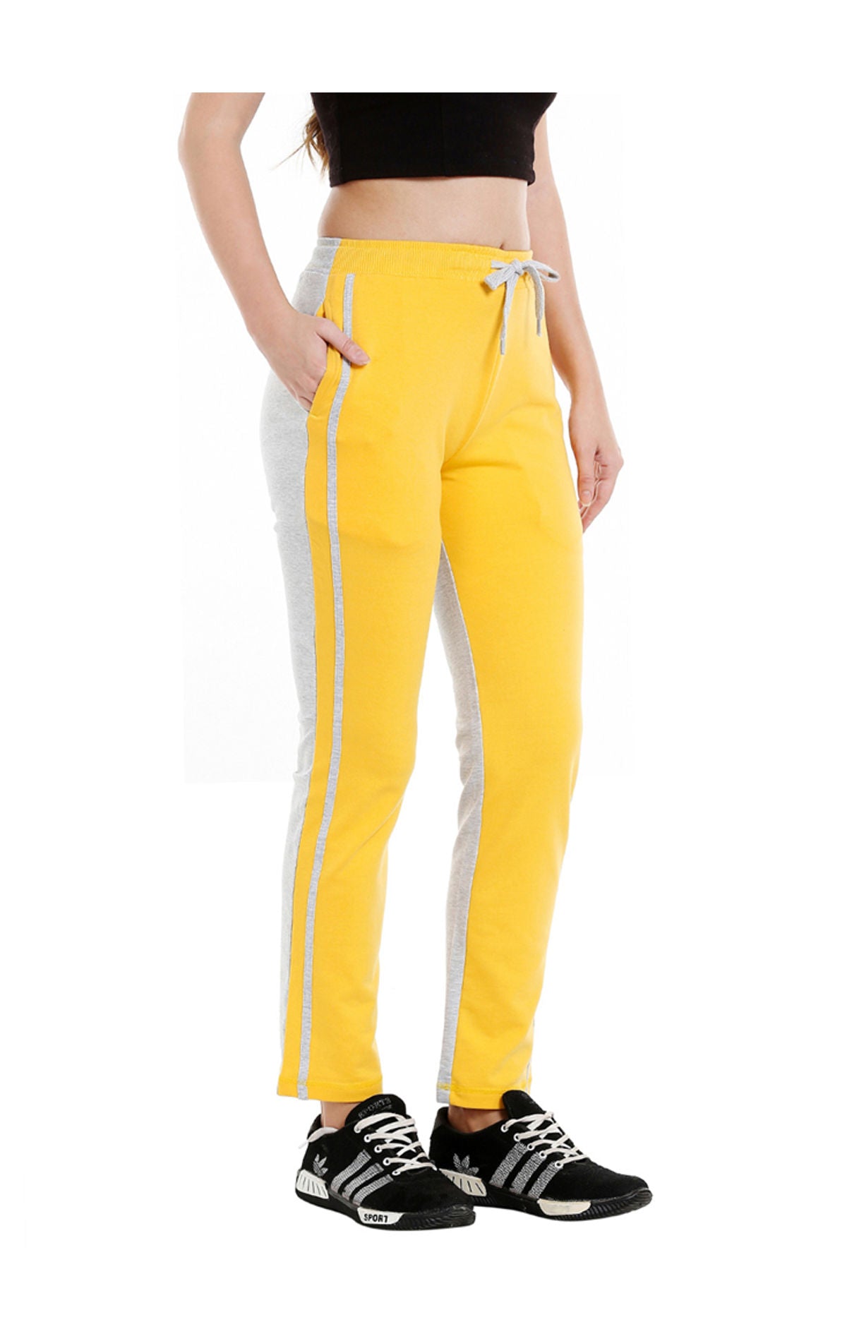 Bodyactive Women Fashion Trackpant in Yellow Colour-LL12-YEL