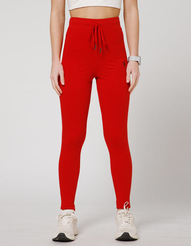 Women's Super Soft Cotton-Rich Regular Fit Track Pants – Red(LL25)