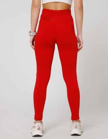 Women's Super Soft Cotton-Rich Regular Fit Track Pants – Red(LL25)