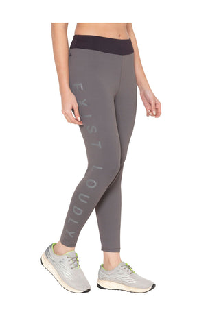 Bodyactive Dark Grey Melange Yoga Pants for Women