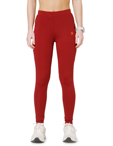 Women's Super Soft Cotton-Rich Regular Fit Track Pants – Burgundy(LL27)
