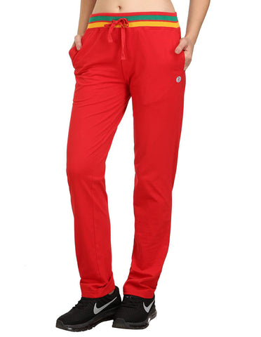 Bodyactive Women Red Trackpant-LL3-RED