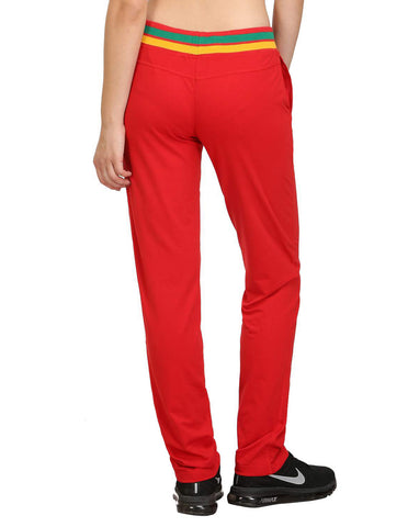 Bodyactive Women Red Trackpant-LL3-RED