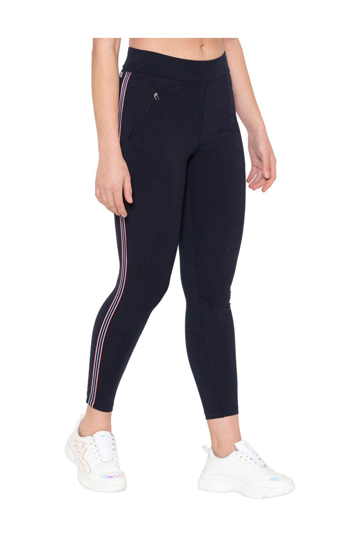 Bodyactive Women's Navy Solid Activewear Jogger Track Sweatpants-LL30-NVY