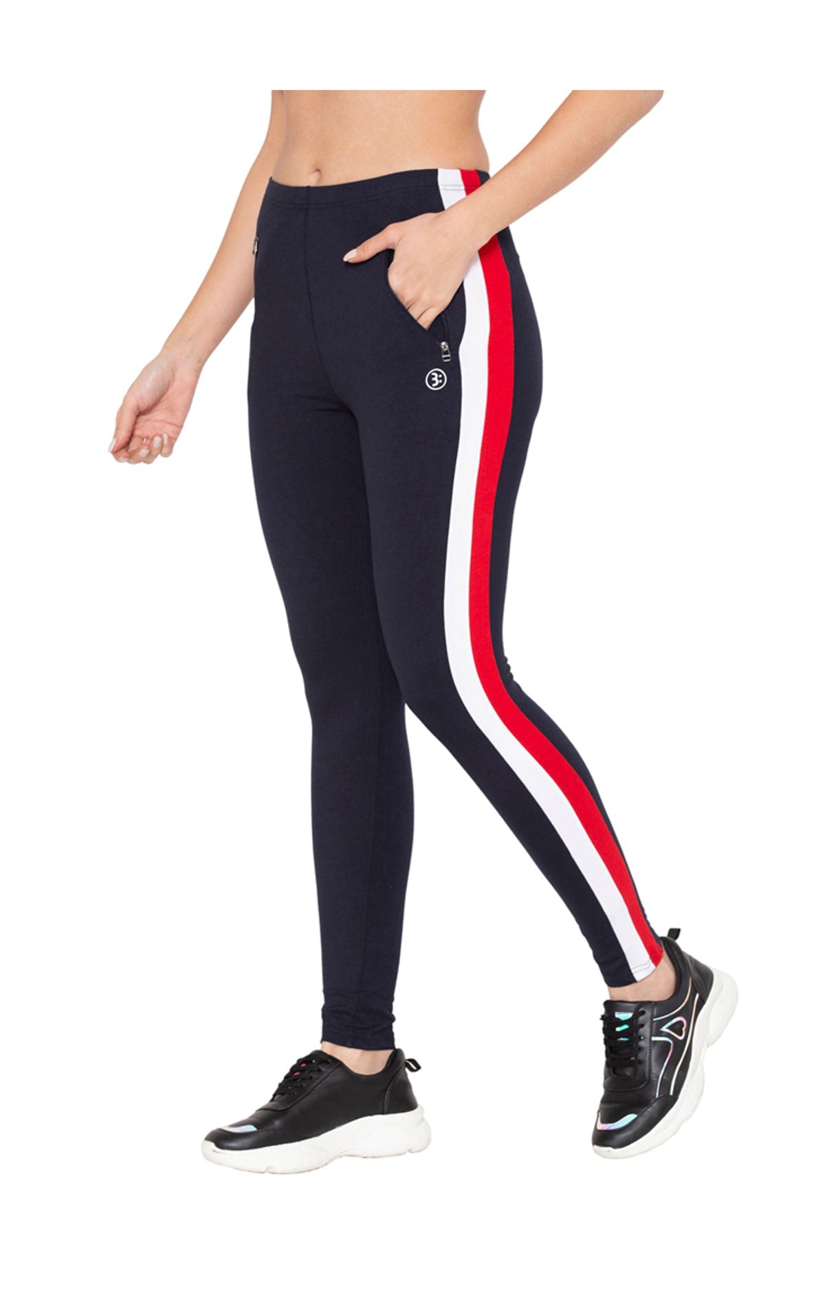 Bodyactive Women's Navy Solid Activewear Jogger Track Sweatpants-LL31-NVY