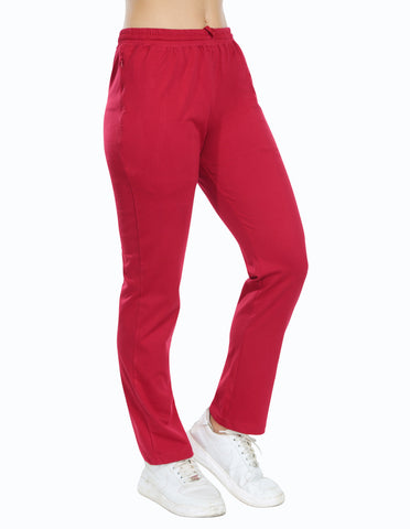 Bodyactive Maroon Cotton Rich Regular Women's Trackpant LL38-MEH