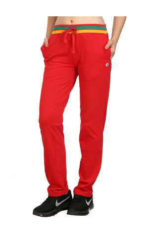 Bodyactive Women Red Trackpant-LL3-RED