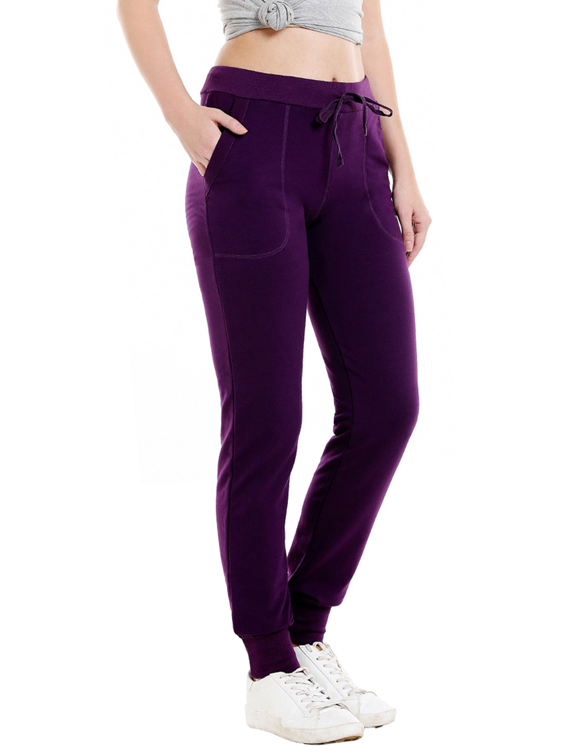 Bodyactive Women Dark Purple Trackpant-LL5-DPU