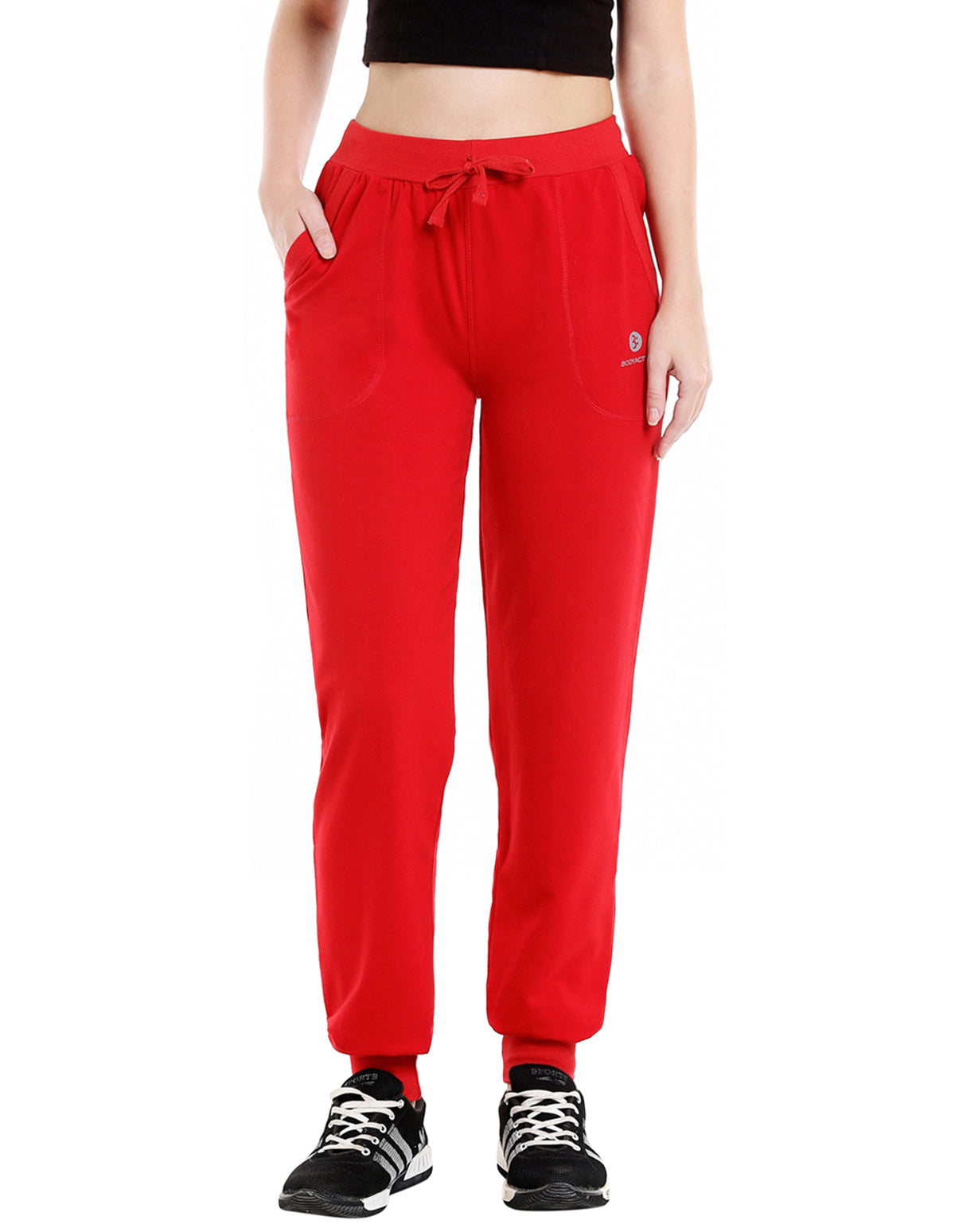 Bodyactive Women Red Trackpant-LL5-RED