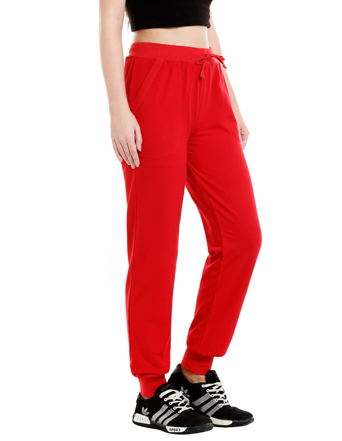 Bodyactive Women Red Trackpant-LL5-RED
