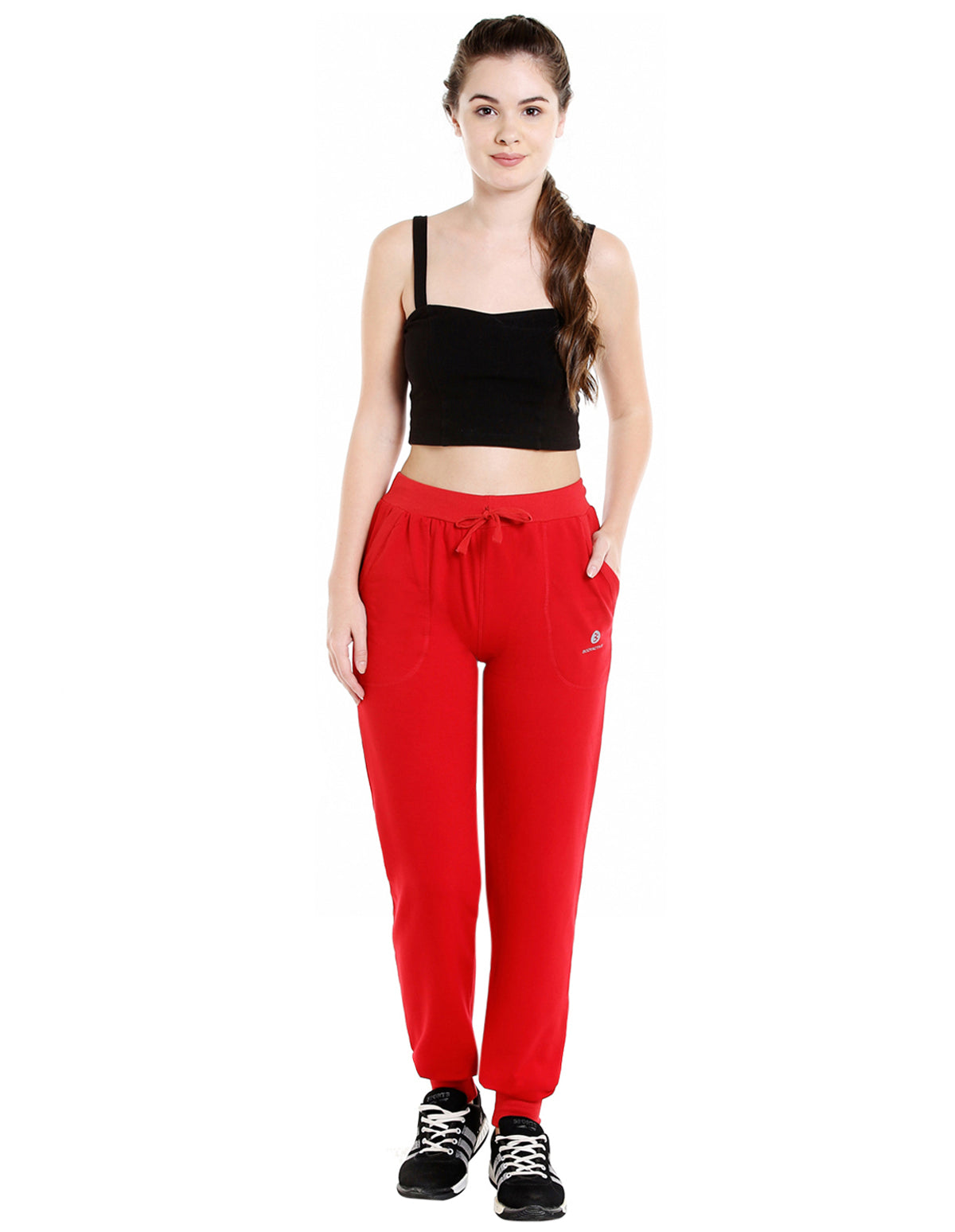 Bodyactive Women Red Trackpant-LL5-RED