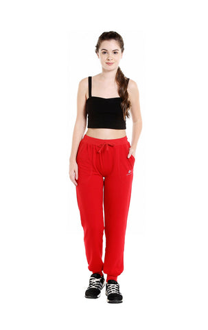 Bodyactive Women Red Trackpant-LL5-RED