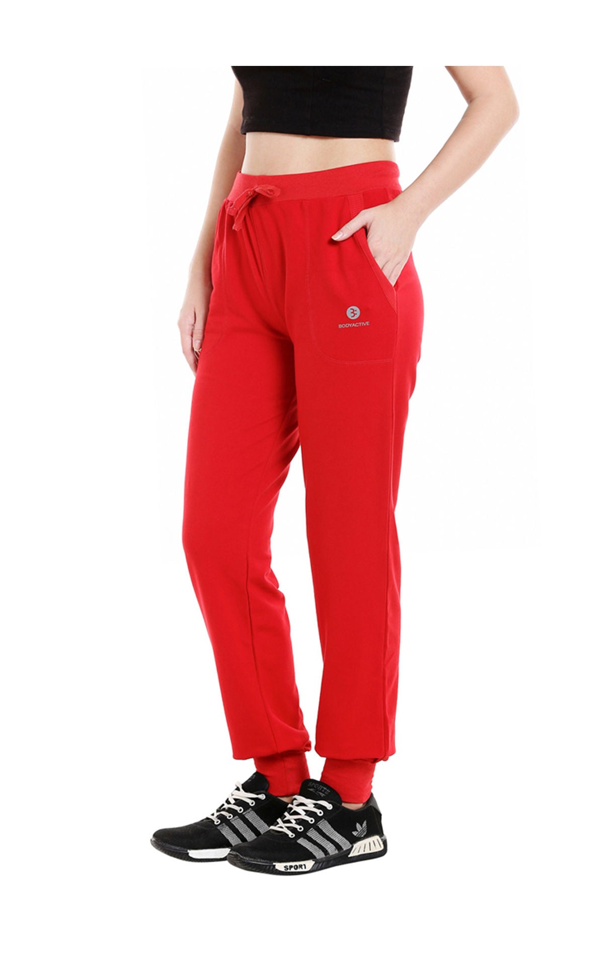 Bodyactive Women Red Trackpant-LL5-RED