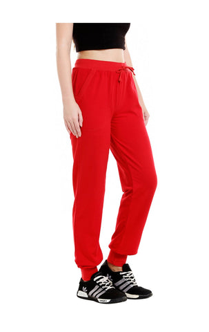 Bodyactive Women Red Trackpant-LL5-RED