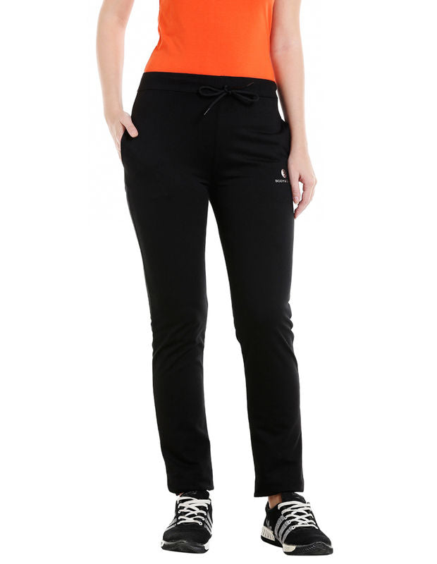 Bodyactive Women Black Track-pants-LL6-BLK