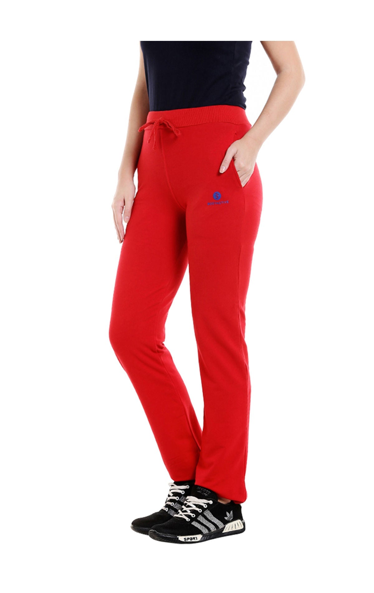 Bodyactive Women Red Trackpant-LL6-RED