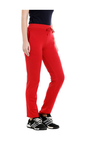 Bodyactive Women Red Trackpant-LL6-RED