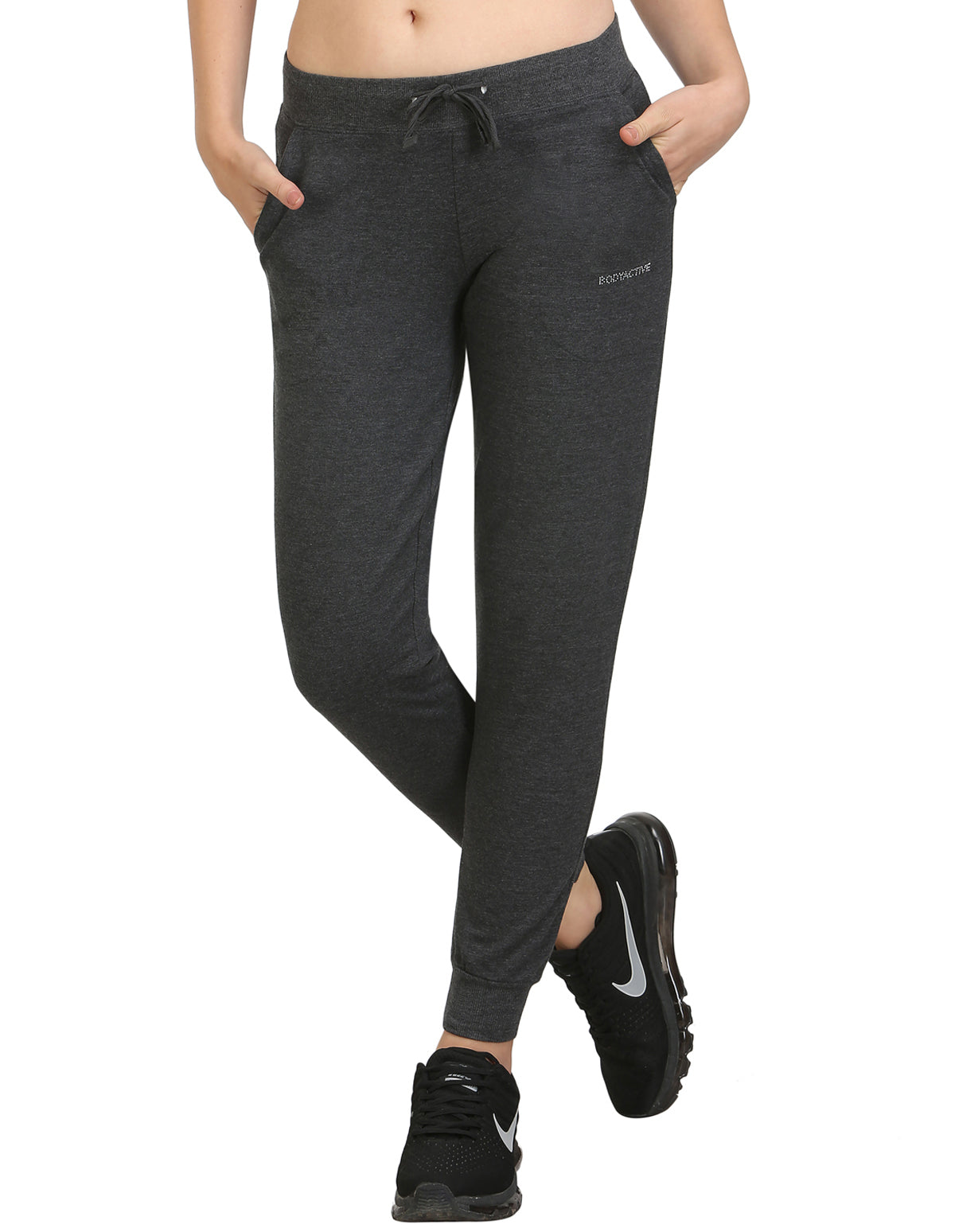 Bodyactive Women Heather Grey Trackpant-LL7-HTGR