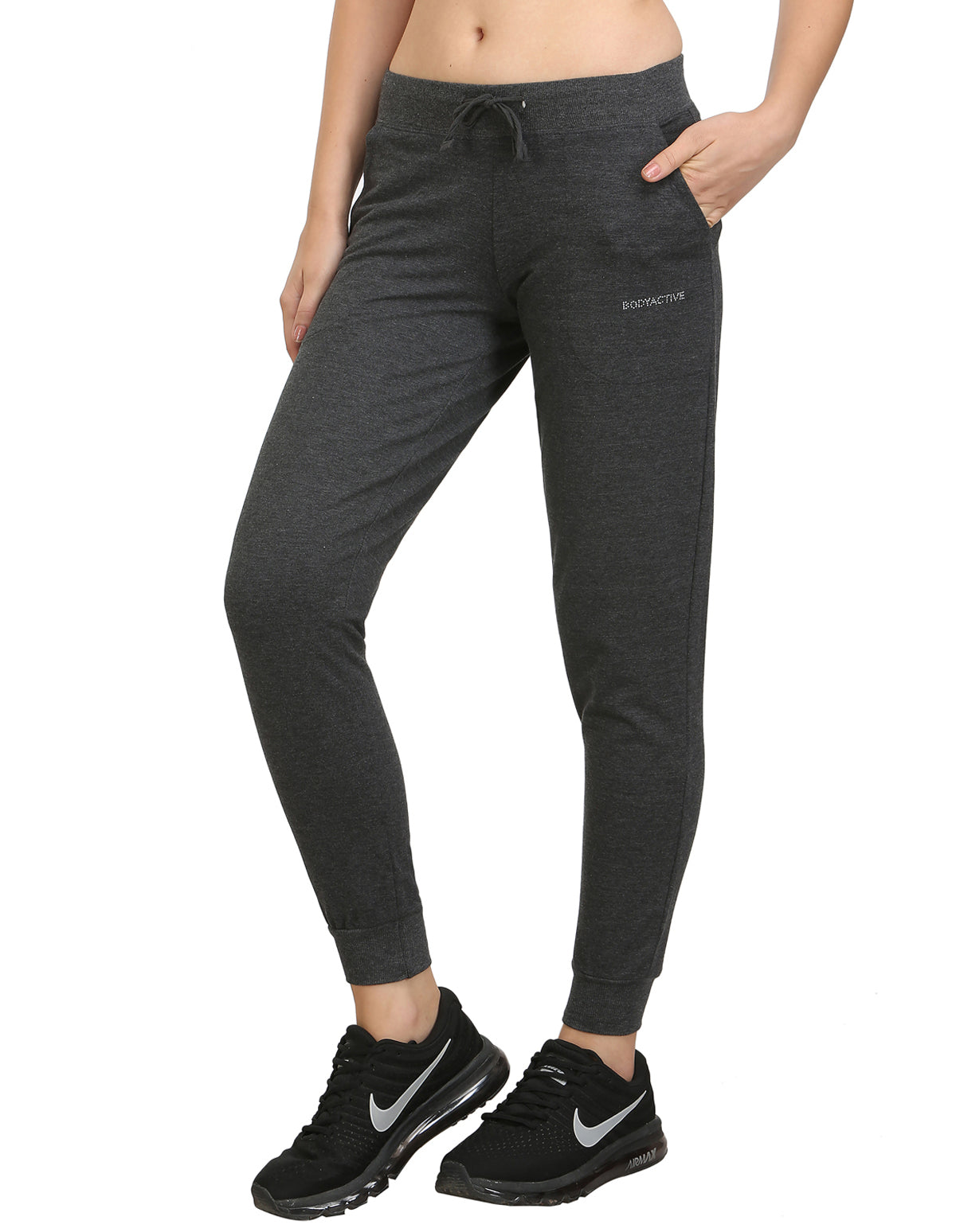 Bodyactive Women Heather Grey Trackpant-LL7-HTGR