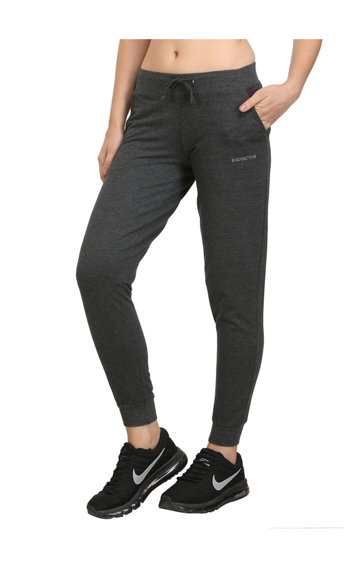 Bodyactive Women Heather Grey Trackpant-LL7-HTGR