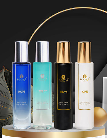 BodyX Gift Set of all 4 Masculine EDP Perfume for Men – 25ml Long-Lasting Fragrance