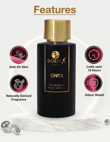 BodyX Onyx Eau De Parfum for Men Long-Lasting Masculine Fragrance-100ml