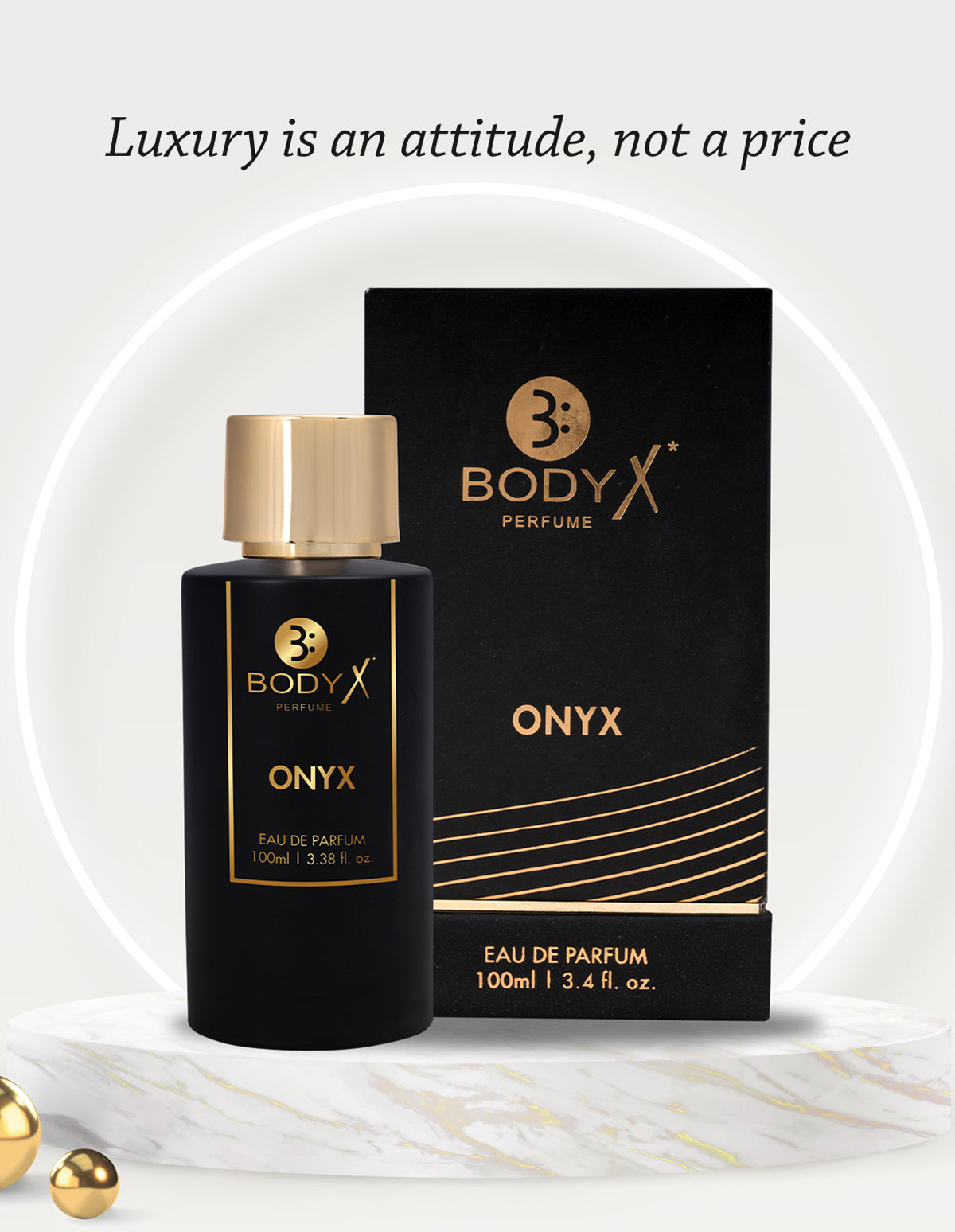 BodyX Onyx Eau De Parfum for Men Long-Lasting Masculine Fragrance-100ml