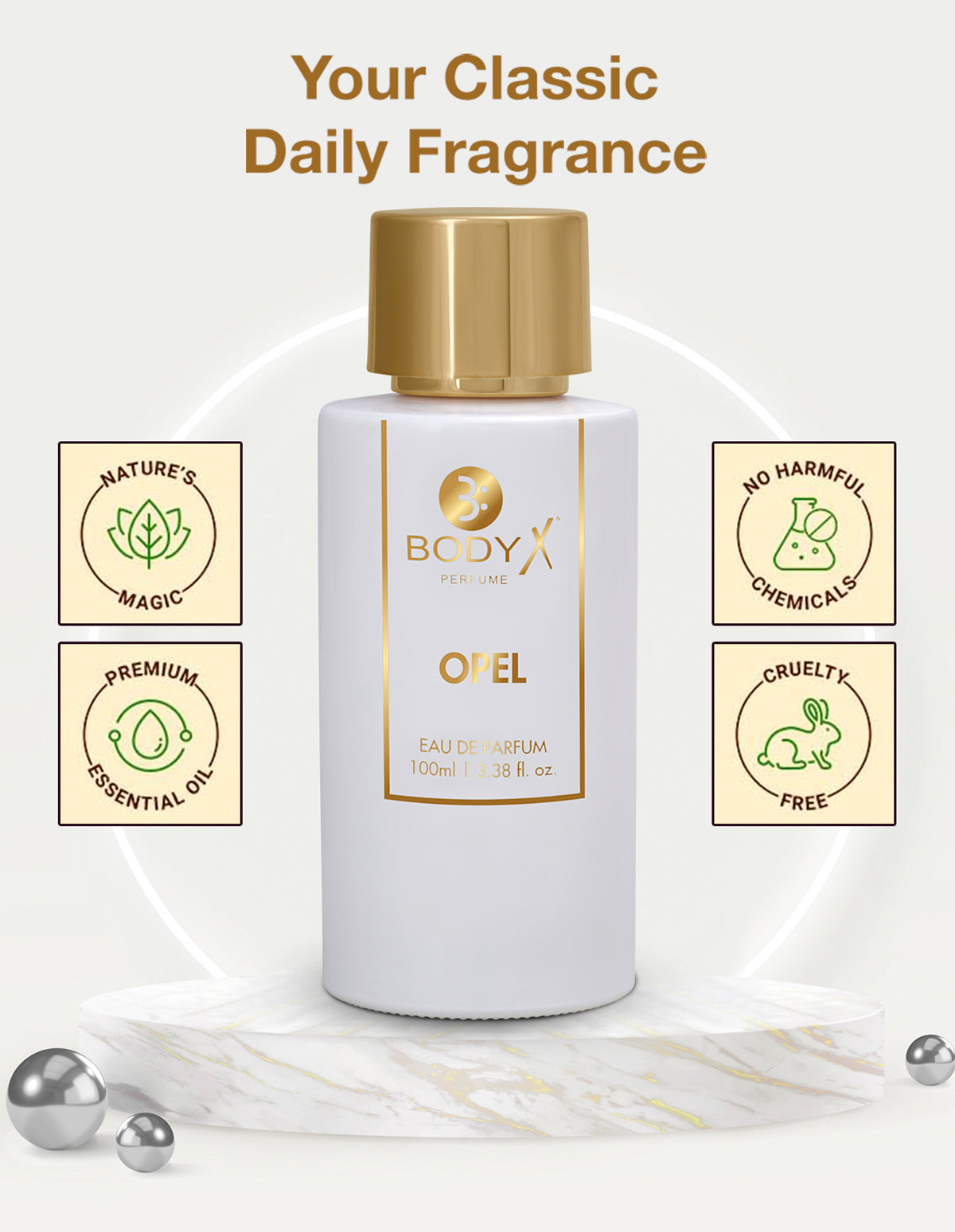 BodyX Opel Eau De Parfum for Men Long-Lasting Masculine Fragrance-100ml