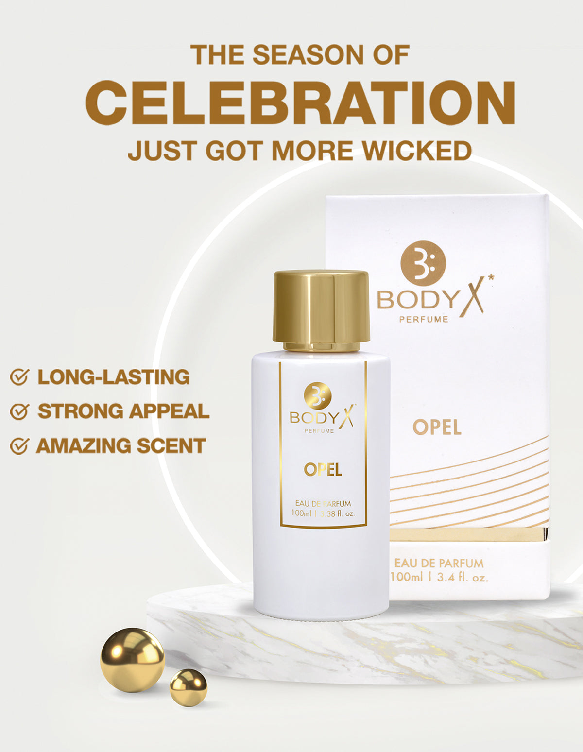 BodyX Opel Eau De Parfum for Men Long-Lasting Masculine Fragrance-100ml