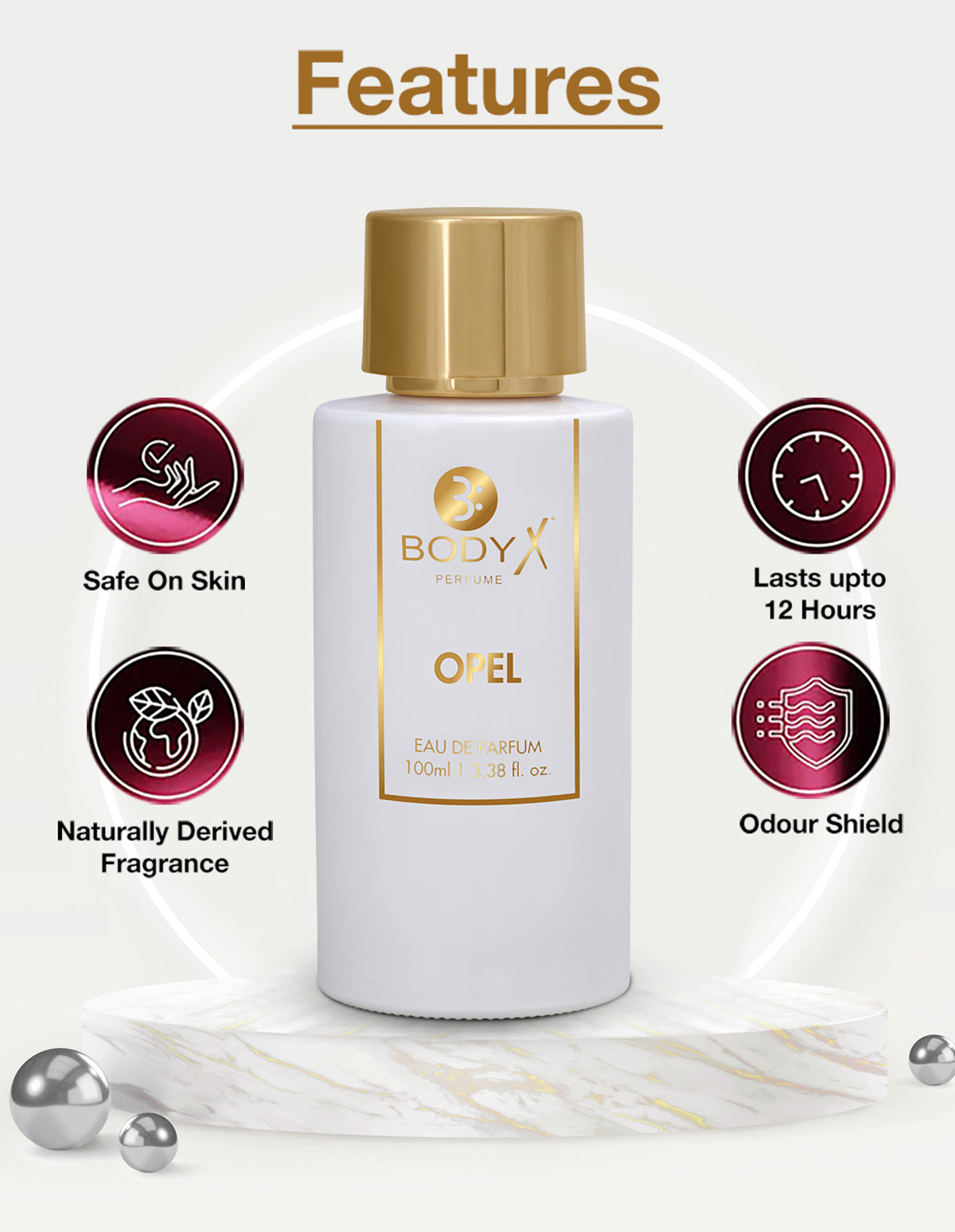 BodyX Opel Eau De Parfum for Men Long-Lasting Masculine Fragrance-100ml