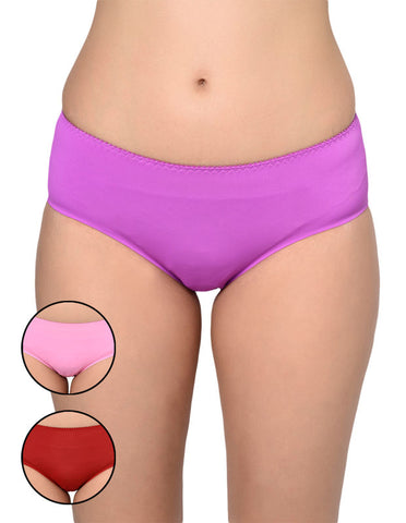 Bodycare Polyamide Invisibles Seamless 3PCS Hipsters Panty Pack in Assorted Colors PB03C