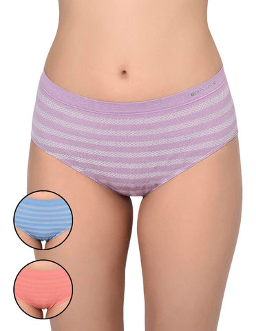 BODYCARE Pack of 3 Solid Hipster Panty in Assorted Color-S-35