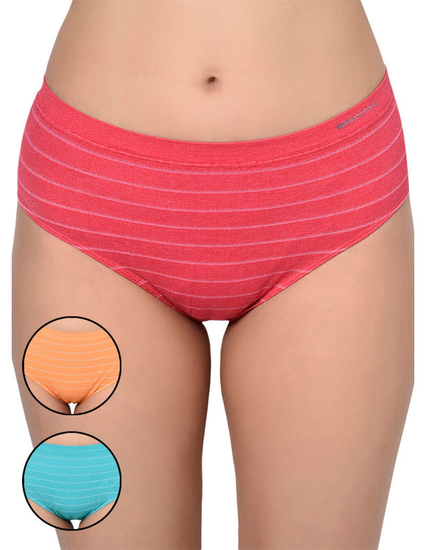 BODYCARE Pack of 3 Solid Hipster Panty in Assorted Color-S-37